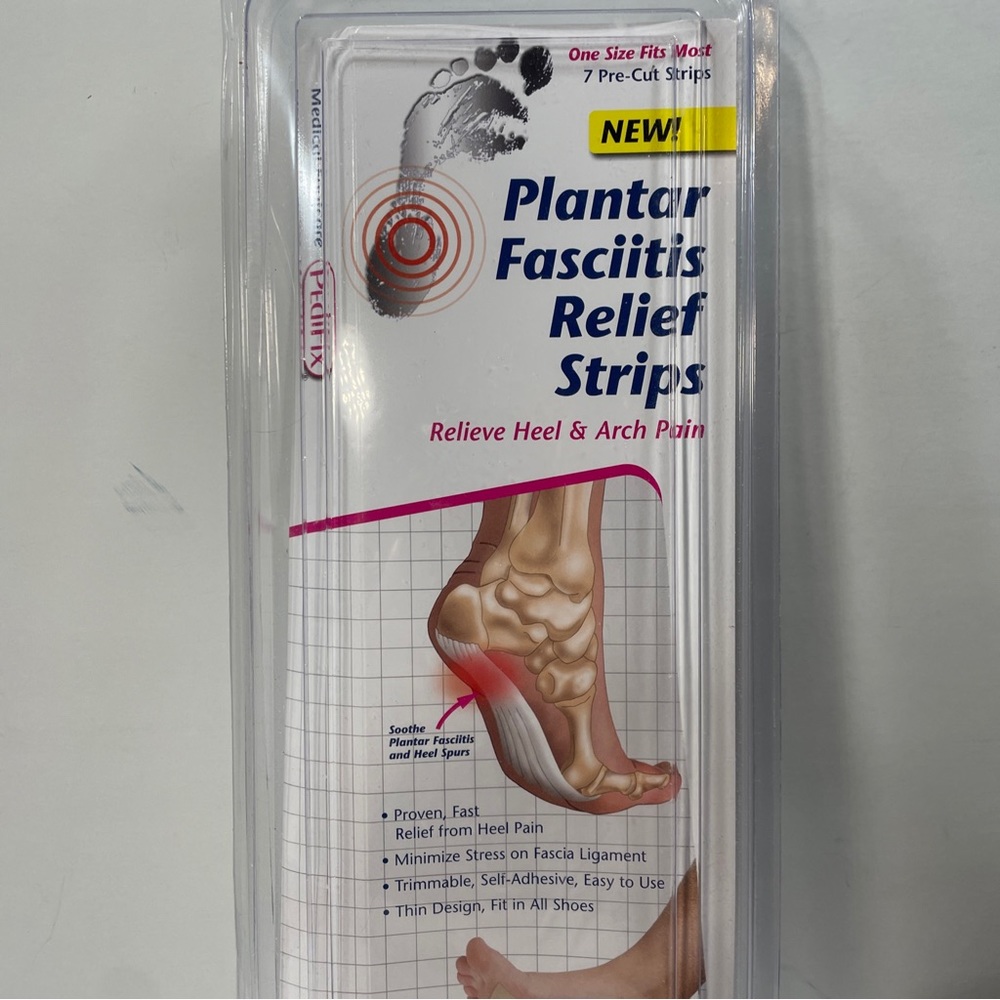 Heel Pain Plantar Fasciitis Strips Trimmable Adhesive 7 Strips Tape Fast Relief